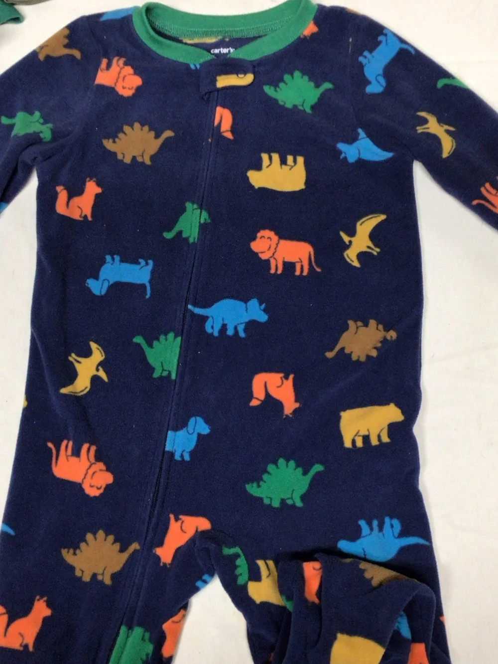Carter's Navy Dinosaur Zip Front Footed One-Piece lot of 5 carters onesies